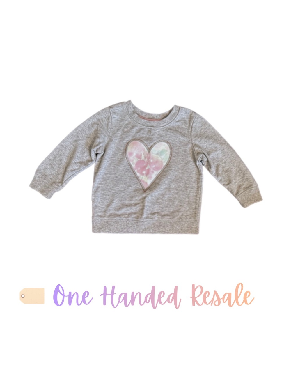 🩷 Cat & Jack Gray Heart Graphic Kids Girls Sweatshirt 12M